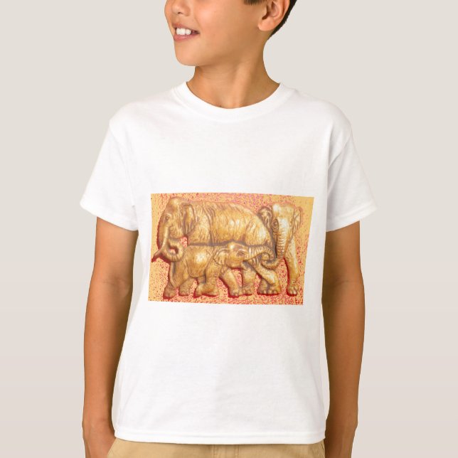 The Heart of the Herd: Elephant Family Portrait T-Shirt (Front)