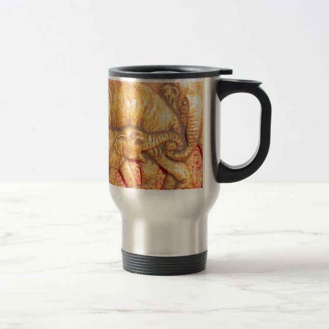 The Heart of the Herd: Elephant Family Portrait Travel Mug (Right)