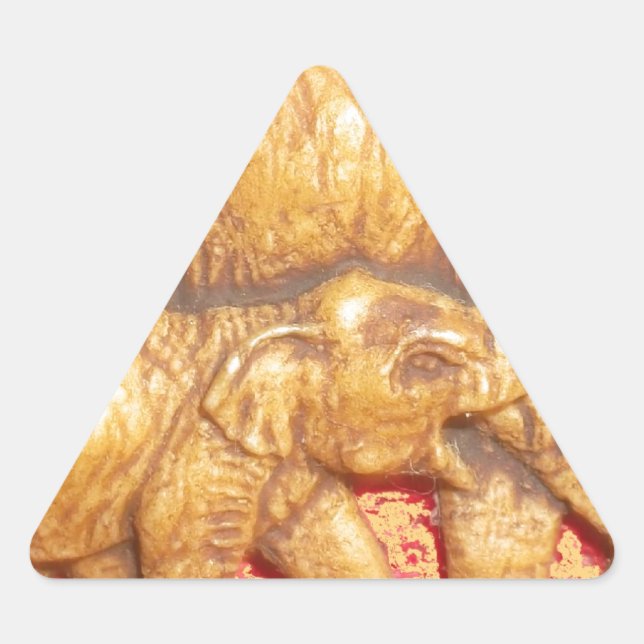 The Heart of the Herd: Elephant Family Portrait Triangle Sticker (Front)