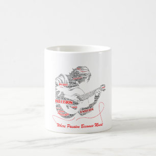 The Heart Plays First Guitar Typography Art Coffee Mug
