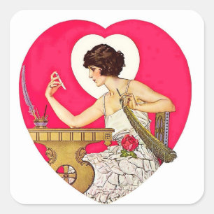 The Heart’s Desire by C Coles Phillips Square Sticker