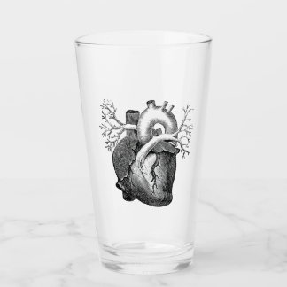 “The Heart” Simply Spooky B&W Pint Glass