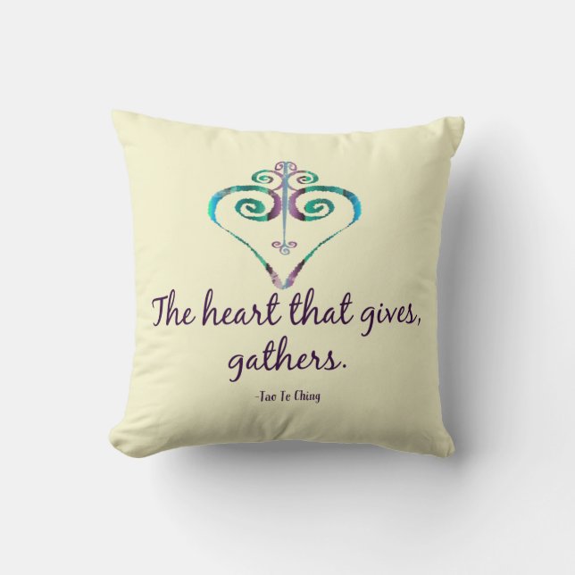 The Heart That Gives Quote Cushion (Front)