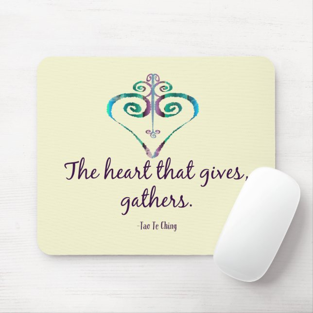 The Heart That Gives Quote Mouse Pad (With Mouse)