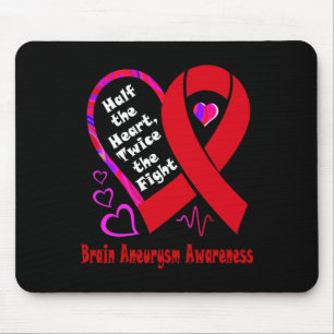 The Heart Twice The Fight Brain Aneurysm Awareness Mouse Pad