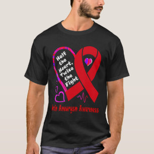 The Heart Twice The Fight Brain Aneurysm Awareness T-Shirt
