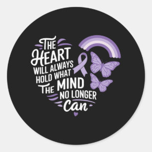The Heart Will Always Hold Heimer's Awareness  Classic Round Sticker