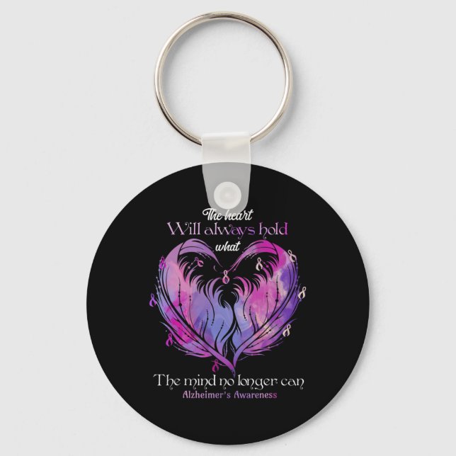 The Heart Will Always Hold What The Mind Alzheimer Key Ring (Front)