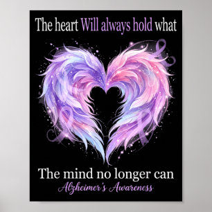 The heart will hold alzheimer’s awareness purple  poster