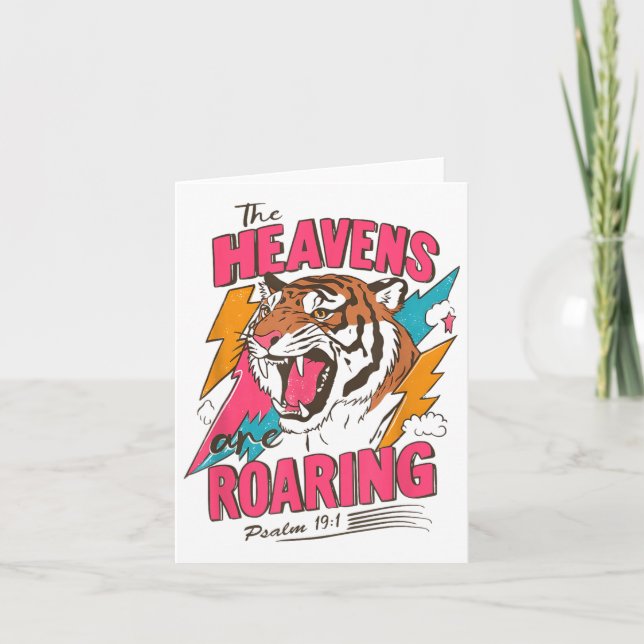 The Heavens Are Roaring Psalm 19_1, Retro Tiger Gr Card (Front)