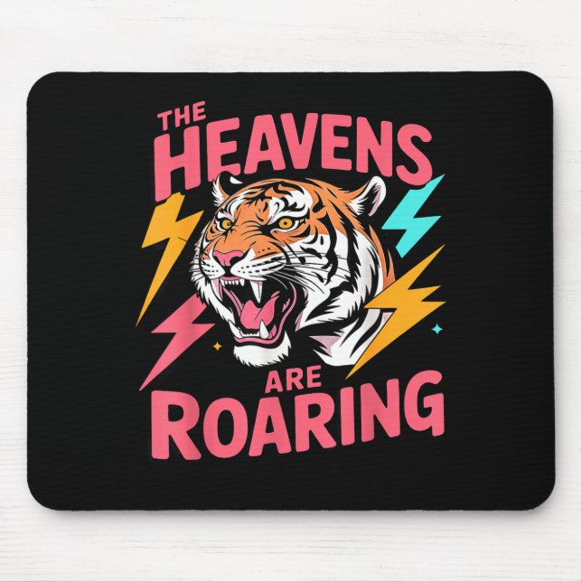 The Heavens Are Roaring Psalm 19_1 Tiger Christian Mouse Pad (Front)