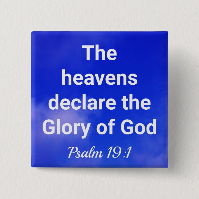 The Heavens Declare Christian  15 Cm Square Badge (Front)