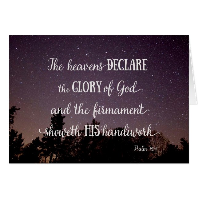 The Heavens Declare the Glory of God (Front Horizontal)