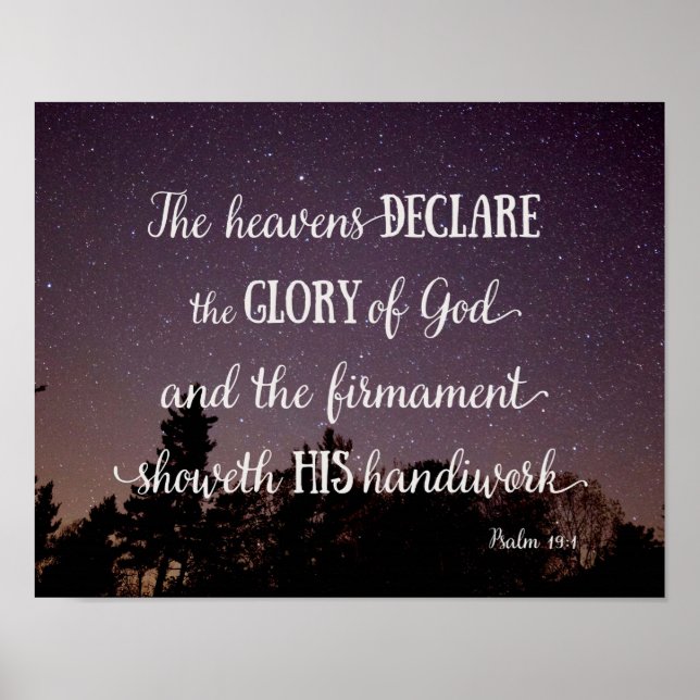 The Heavens Declare the Glory of God Poster (Front)