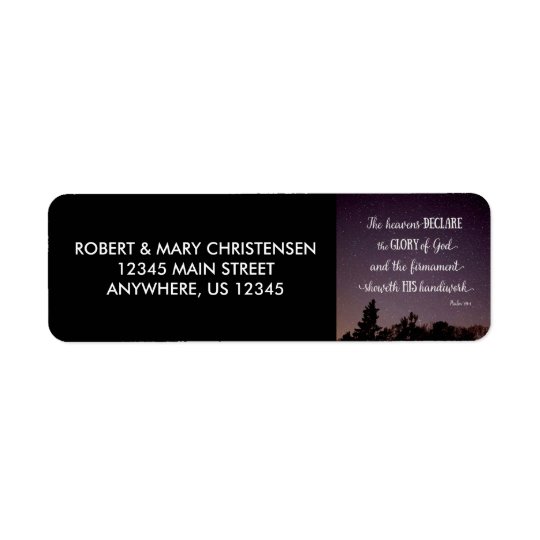 The Heavens Declare the Glory of God Return Address Label