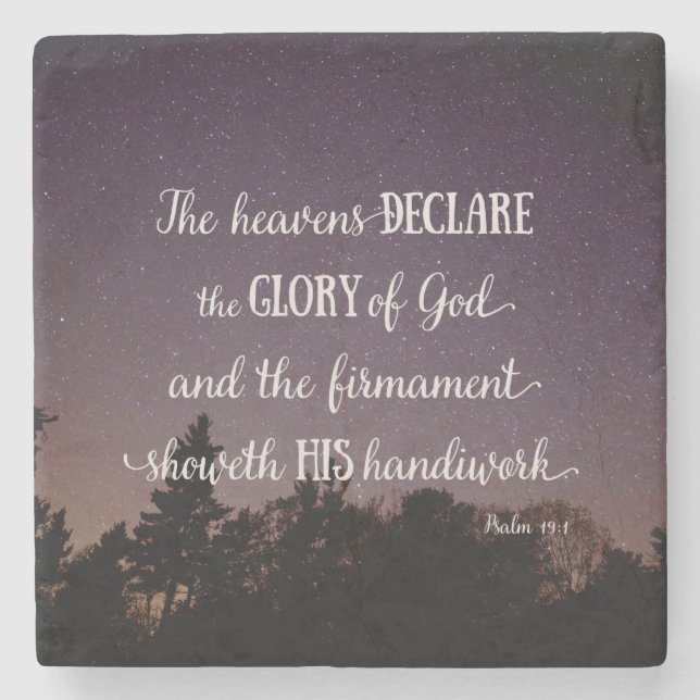 The Heavens Declare the Glory of God Stone Coaster (Front)