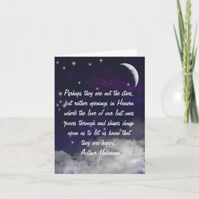 The Heavens Sympathy Greeting Card (Front)