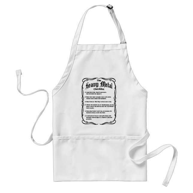 The Heavy Metal Checklist Standard Apron (Front)