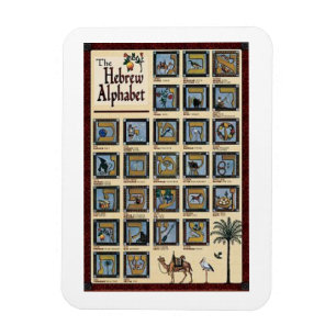 The Hebrew Alphabet Magnet