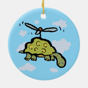 the helicopter tortoise ceramic ornament