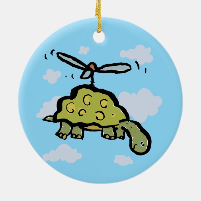 the helicopter tortoise ceramic ornament (Back)