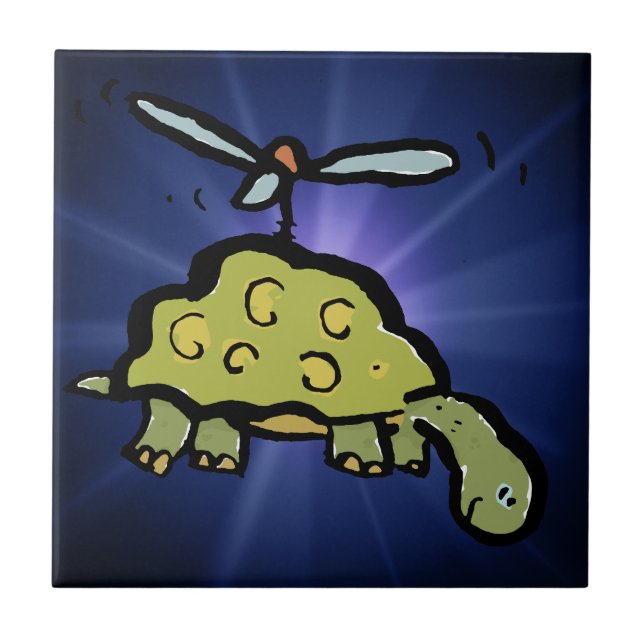 the helicopter tortoise ceramic tile (Front)