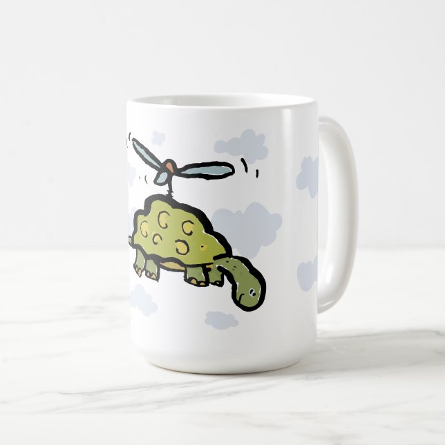 the helicopter tortoise coffee mug (Front Right)