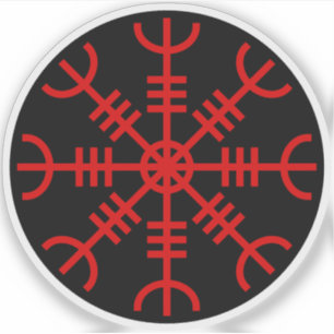 The Helm of Awe - Aegishjalmur (red on black)