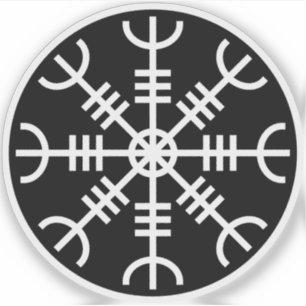 The Helm of Awe - Aegishjalmur (white on black)