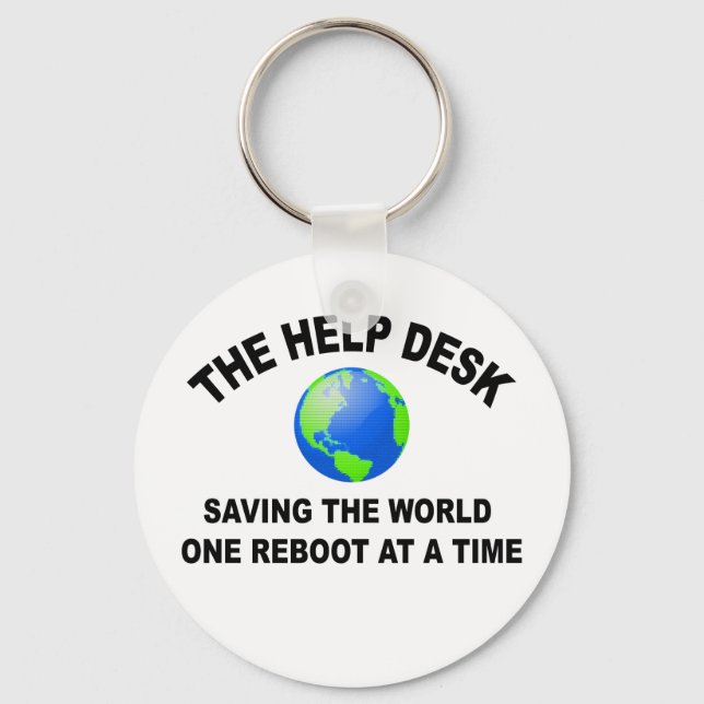 The Help Desk - Saving The World Key Ring (Front)