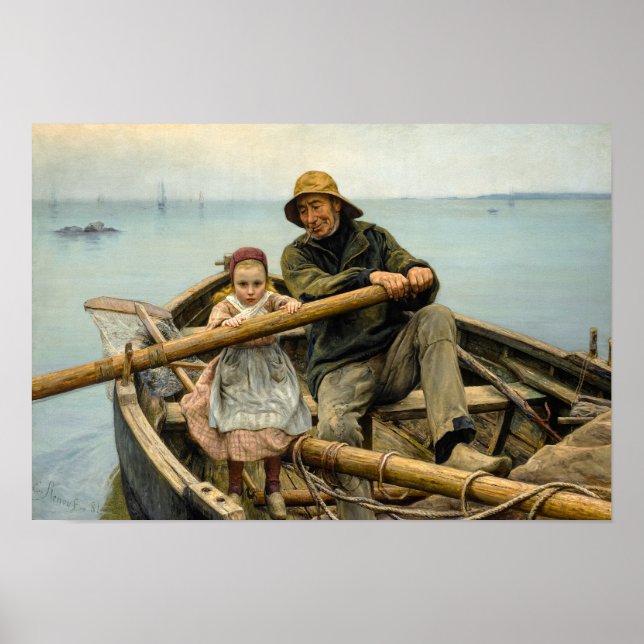 The Helping Hand, 1881 by Emile Renouf Poster (Front)