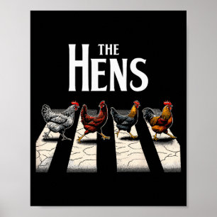 The Hens Retro Chicken Men Kids Women Funny Chicke Poster