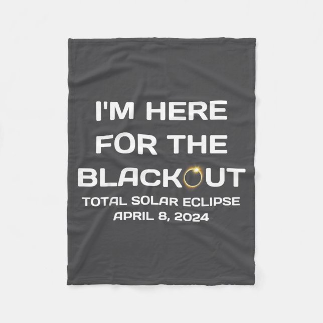 The Here Blackout American Solar Eclipse Fleece Blanket (Front)