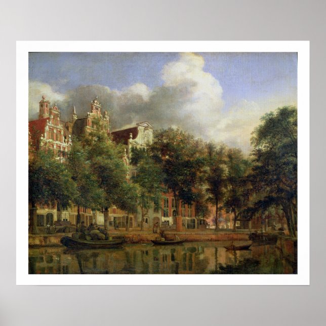 The Herengracht, Amsterdam (oil on panel) Poster (Front)