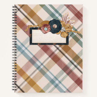 📘 The Heritage Gold Plaid Spiral Notebook
