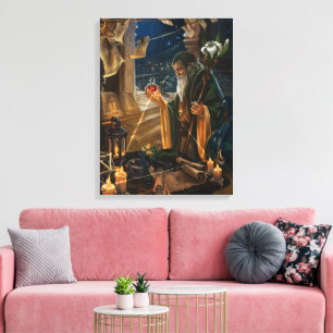 The Hermit card illustration - alchemy art Canvas Print