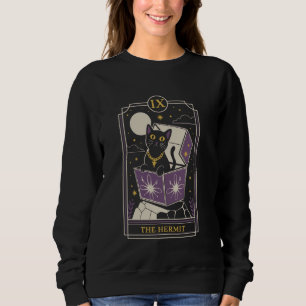 The Hermit Tarot Card Cat In a Box Fortune Teller Sweatshirt