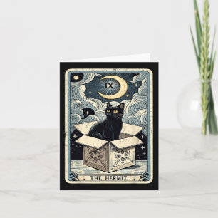 The Hermit Tarot Card Cat In Box Mystic Funny Cat 