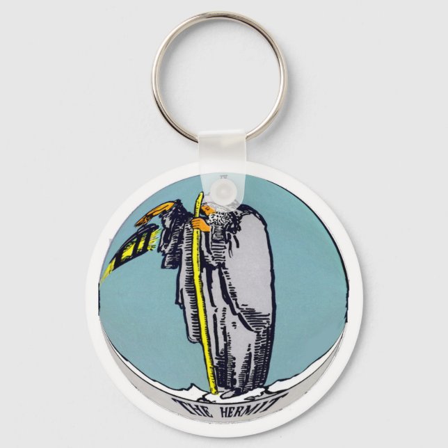 The Hermit Tarot Card Key Ring (Front)