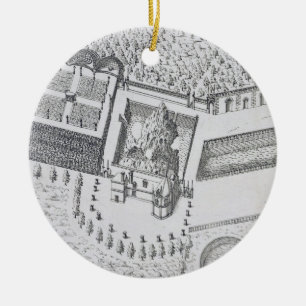 The Hermitage and the Maison Blanc at the Chateau Ceramic Ornament