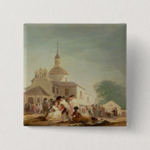 The Hermitage of San Isidro, Madrid, 1788 15 Cm Square Badge