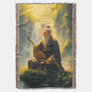The Hermit's Shan Shui Throw Blanket