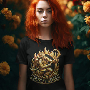 The Heroic Fireman: Ready to Tackle the Flames T-Shirt