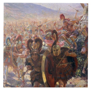 The Heros of the Battle of Marathon (Rochegrosse) Ceramic Tile