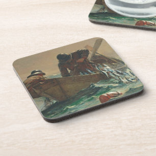 The Herring net, 1885 (oil on canvas) Coaster