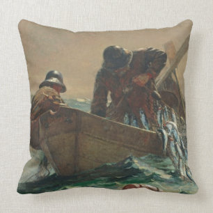 The Herring net, 1885 (oil on canvas) Cushion