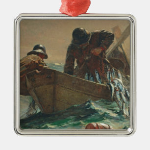 The Herring net, 1885 (oil on canvas) Metal Tree Decoration
