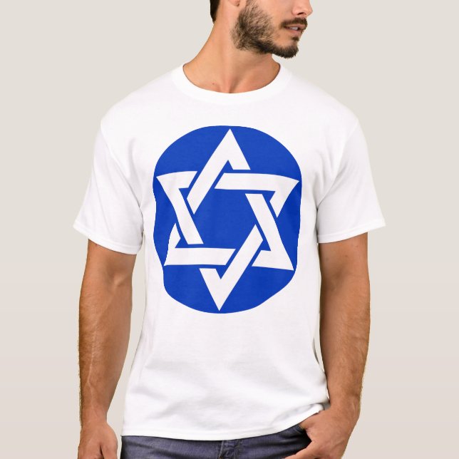 The Hexagram (white on blue) T-Shirt (Front)