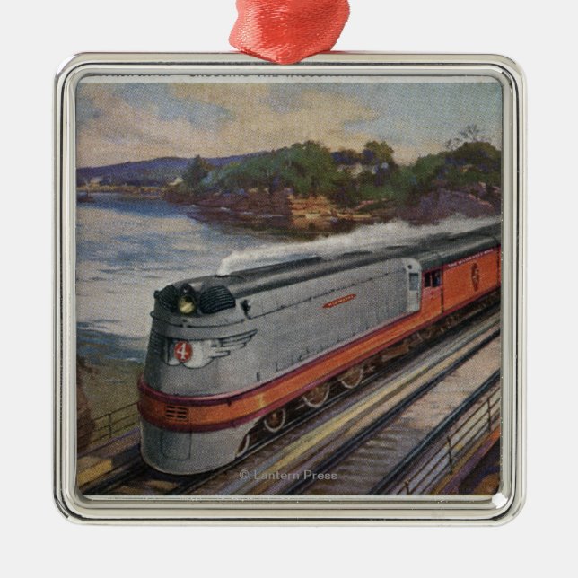 The Hiawatha Streamline Train Metal Ornament (Front)
