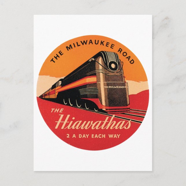 The Hiawathas Milwaukee Road Postcard (Front)